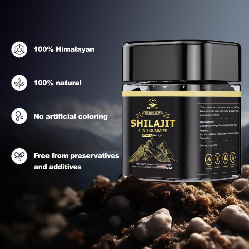 4 IN 1 Pure Himalaya Shilajit Gummies,with Ashwagandha、Turmeric、Choline&other herbs