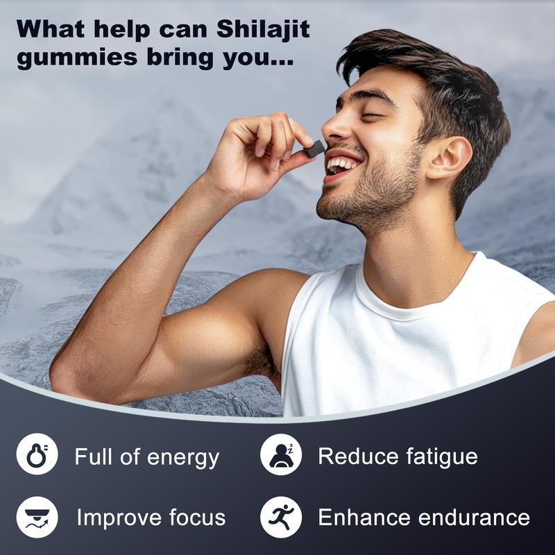 4 IN 1 Pure Himalaya Shilajit Gummies,with Ashwagandha、Turmeric、Choline&other herbs