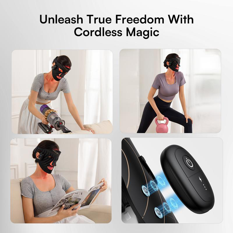 GLOW Wireless LED Face Mask,Portable and Rechargeable