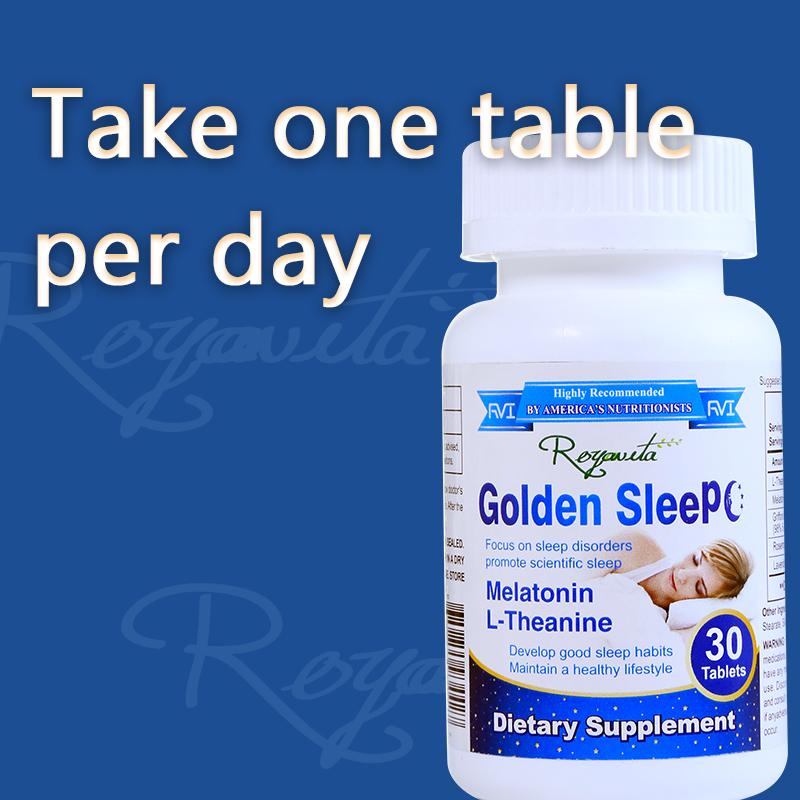 【Recommended by American Nutritionists】Golden Sleep Tablets - Contains Melatonin, L-Theanine, and 5-HTP to Promote Scientific Sleep, Reduce Stress, and Maintain a Healthy Lifestyle